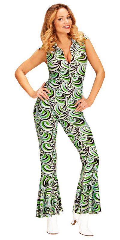 W WIDMANN MILANO PARTY FASHION Combinaison Disco - The 70's Groovy Style - Femme Taille : L - 40/42