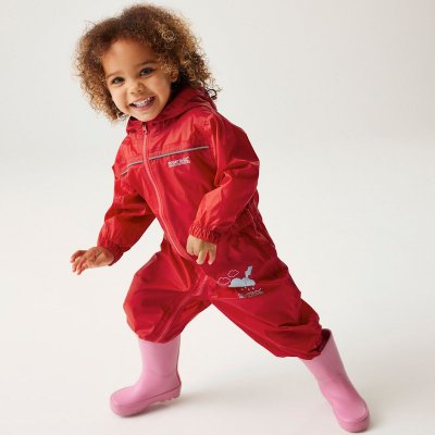 REGATTA Combinaison imperm&eacute;able  Puddle IV pour enfant - Rouge (Pepper) - Taille 18-24 mois (92 EU)