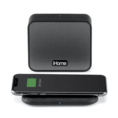 IHOME Combo Enceinte Nomade Bluetooth avec chargeur &agrave; induction QI 