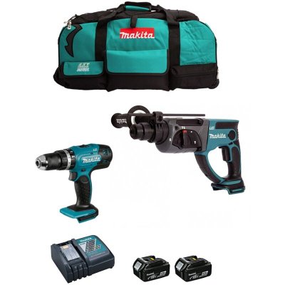 MAKITA Combopack Perceuse et Perforateur SDS-Plus 18V (2x4,0 Ah) -  DLX2025M