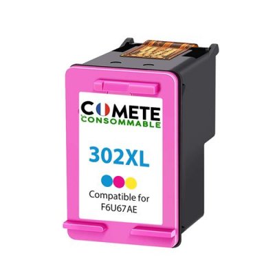 COMETE CONSOMMABLE COMETE - 302XL - 1 Cartouche d'encre Compatible HP 302XL - Couleur - Marque fran&ccedil;aise