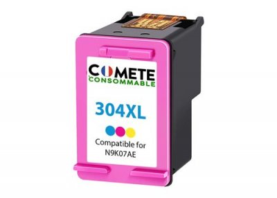 COMETE CONSOMMABLE COMETE - 304XL -1 Cartouche d'encre compatible avec HP 304XL - Couleur - Marque fran&ccedil;aise