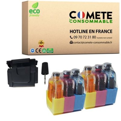 COMETE CONSOMMABLE  1 kit de recharge compatible avec hp 301 302 304 305 62xl couleur