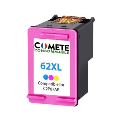 COMETE CONSOMMABLE  62 XL 1 Cartouche d'encre compatible avec HP 62 XL 62XL Couleur
