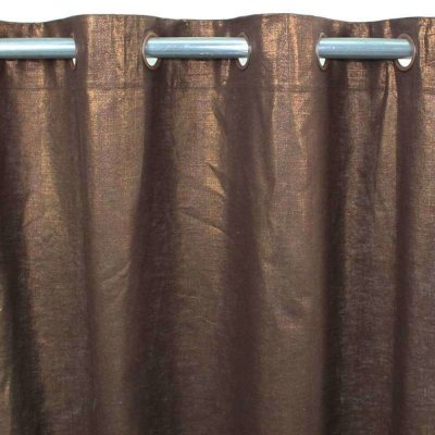 COMETE - Rideau Coton, lin et lurex 140 x 250 cm Marron Chocolat
