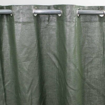 COMETE - Rideau Coton, lin et lurex 140 x 250 cm Vert Kaki