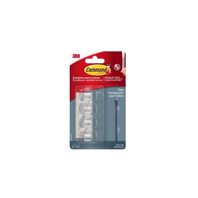 3M Command -  lot de 4 clips pour c&acirc;bles transparents 17017CLR