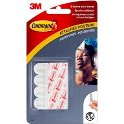 COMMAND &acute; Bandes pour affiches, blanches, 12 petites bandes, 453 g