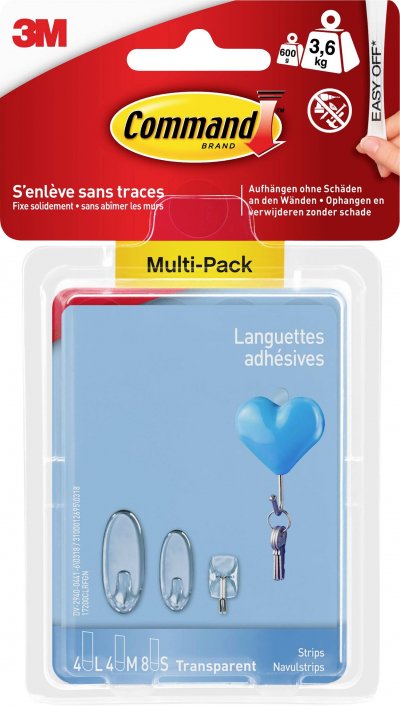 Command UU001543055 Assortiment de Languettes de fixation Transparent