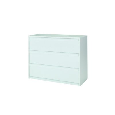 Commode 3 tiroirs - 110x87x46 cm - blanc brillant - collection VERONA 