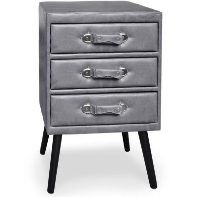Commode 3 tiroirs Bardo Simili P.U. Gris 