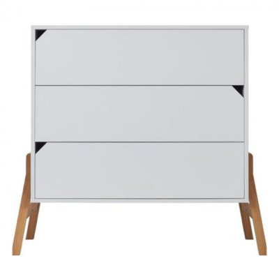Commode 3 tiroirs lotta - blanc