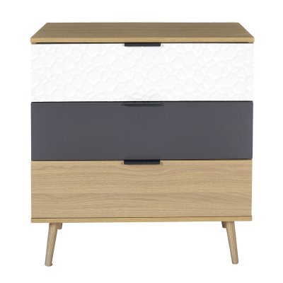 Commode 3 tiroirs mod&egrave;le Sven - H. 100 cm. - Bois 