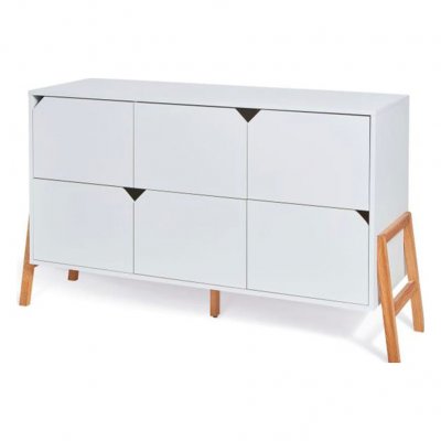Commode 6 tiroirs lotta - blanc