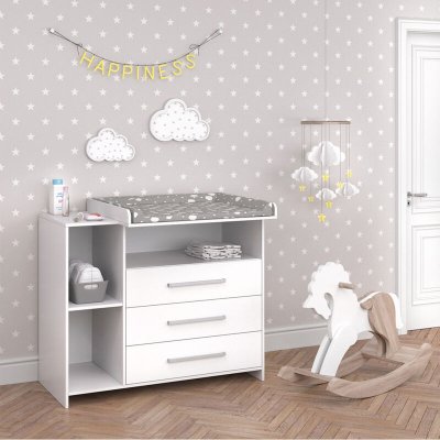 VICCO Commode &Agrave; Langer 113x100cm Avec Tiroirs, Blanc