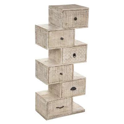 Commode Ajay 6 tiroirs bois massif Atmosphera 