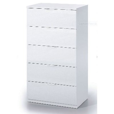 Commode avec 5 tiroirs coloris blanc artic - 110 x 60 x 40 cm --