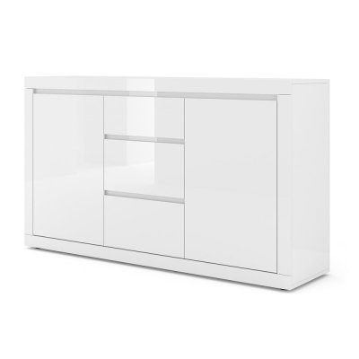 PETITS MEUBLES Commode Bella Blanc 2 Portes 3 tiroirs 89x150x40cm