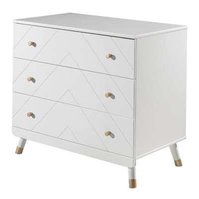 Commode billy blanche 3 tiroirs 57x100x89cm BIKO1314