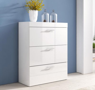 Commode blanche avec trois tiroirs Dinora Domensino