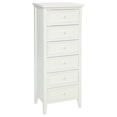 Commode chiffonnier 6 tiroirs en bois blanc 