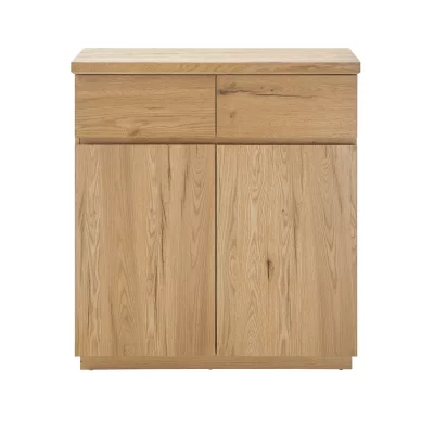 Commode d'entr&eacute;e avec 2 portes coloris ch&ecirc;ne - longueur 90 x hauteur 95 x profondeur 41 cm