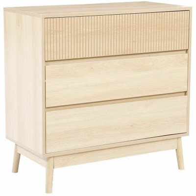 Commode de rangement d&eacute;cor bois, 3 tiroirs - Linear - Bois