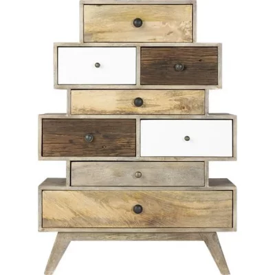 Commode Koval uni 8 tiroirs bois massif Atmosphera 