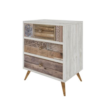 Commode Liza - Blanc et Marron 