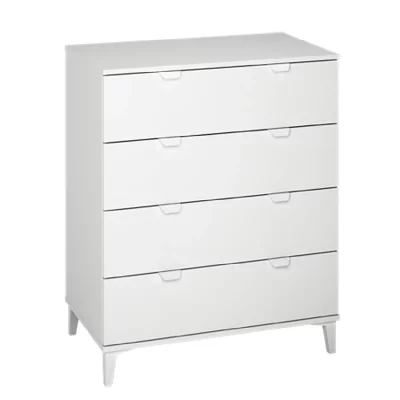 Commode Meuble de rangement coloris blanc - Hauteur 98 x Longueur 80 x Profondeur 48 cm