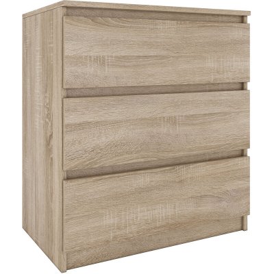 Commode moderne avec 3 tiroirs Malwa M3 - Sonoma 