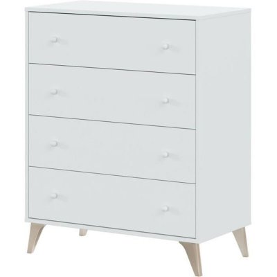 Commode - PEGANE - Blanc artic - 4 tiroirs - Style scandinave