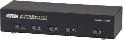 ATEN Commutateur 4 Ports Vga Et Audio+ Rs232  Vs0401 300mhz