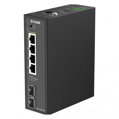 D LINK Commutateur &agrave; 6 ports D-Link DIS-210G-06P, Smart Gigabit PoE industriel
