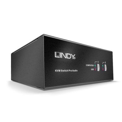 LINDY Commutateur Kvm Dvii Single Link Dual Head Usb 2.0 & Audio 2 Ports