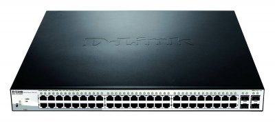 D LINK Commutateur semi-g&eacute;r&eacute; D-Link 48 ports Gigabit PoE 370 W + 4 ports combin&eacute;s Giga
