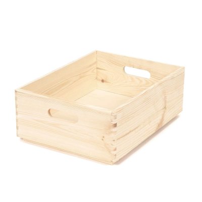 COMPACTOR  Bo&icirc;te de rangement Bois Naturel 40 x 30 x H.14 cm