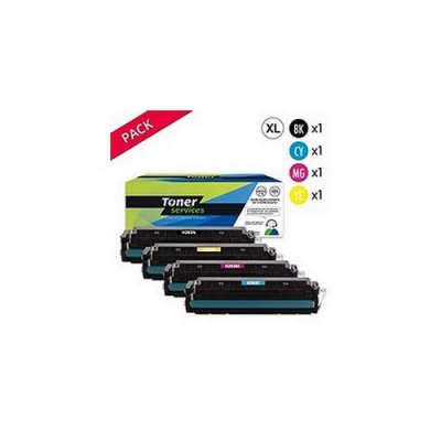 TONER SERVICES Compatible HP 203X Pack de 4 toners Noir, cyan, magenta et jaune XL
