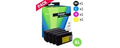 TONER SERVICES Compatible HP 950XL/951XL Pack 4 Cartouches Noir et couleurs (C2P43AE)
