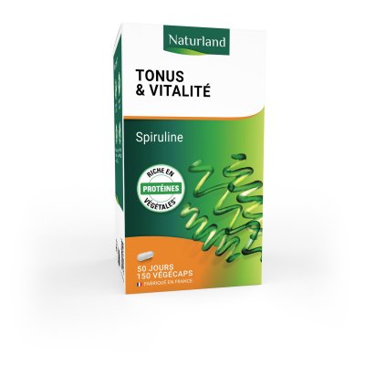 NATURLAND Compl&eacute;ment Alimentaire Bio Spiruline  - La Boite De 150 - 72g