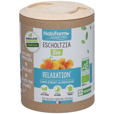 NAT&FORM Compl&eacute;ment alimentaire escholtzia 200 g&eacute;lules nat et form bio