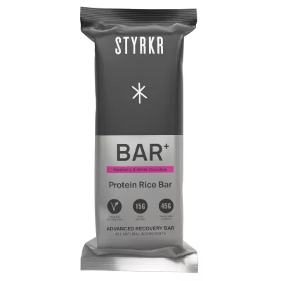 STYRKR Compl&eacute;ment alimentaire Framboise, Chocolat Blanc  BAR+ (x12)