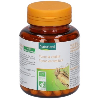 NATURLAND Compl&eacute;ment Alimentaire Ginseng Bio  - La Bo&icirc;te De 75 G&eacute;lules
