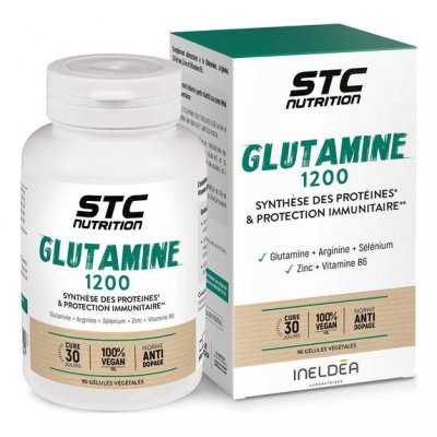STC NUTRITION Complement alimentaire  glutamine 1200 90 gelules
