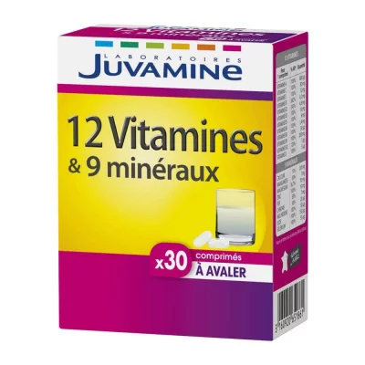 JUVAMINE Compl&eacute;ment Alimentaire Vitamines Et Min&eacute;raux  - La Boite De 30 Comprim&eacute;s - 27g