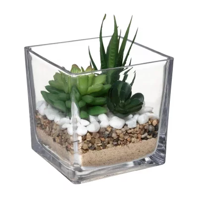 Composition ""plante artificielle"" 15cm transparent