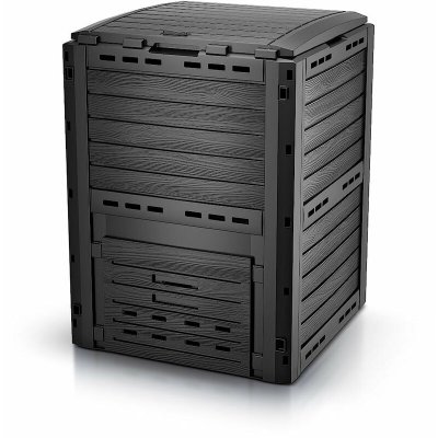 VOUNOT Composteur de jardin 300L Qualit&eacute; Sup&eacute;rieure pour Jardin D&eacute;chets Imitation Style bois noir