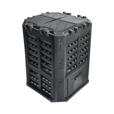 BRIXO Composteur de jardin 360L KOMPOBOX V&eacute;g&eacute;taux pelouse Humus D&eacute;chets cuisine 69 x 69 x H84 cm