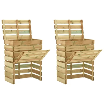 VIDAXL Composteur de jardin &agrave; lattes 2 pcs 80x50x100 cm Pin impr&eacute;gn&eacute;