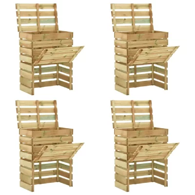 VIDAXL Composteur de jardin &agrave; lattes 4 pcs 80x50x100 cm Pin impr&eacute;gn&eacute;